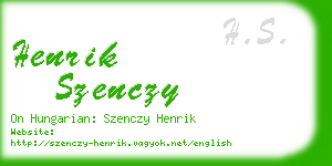 henrik szenczy business card